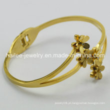 Moda jóias pulseira de aço inoxidável pulseira pulseira de flores
